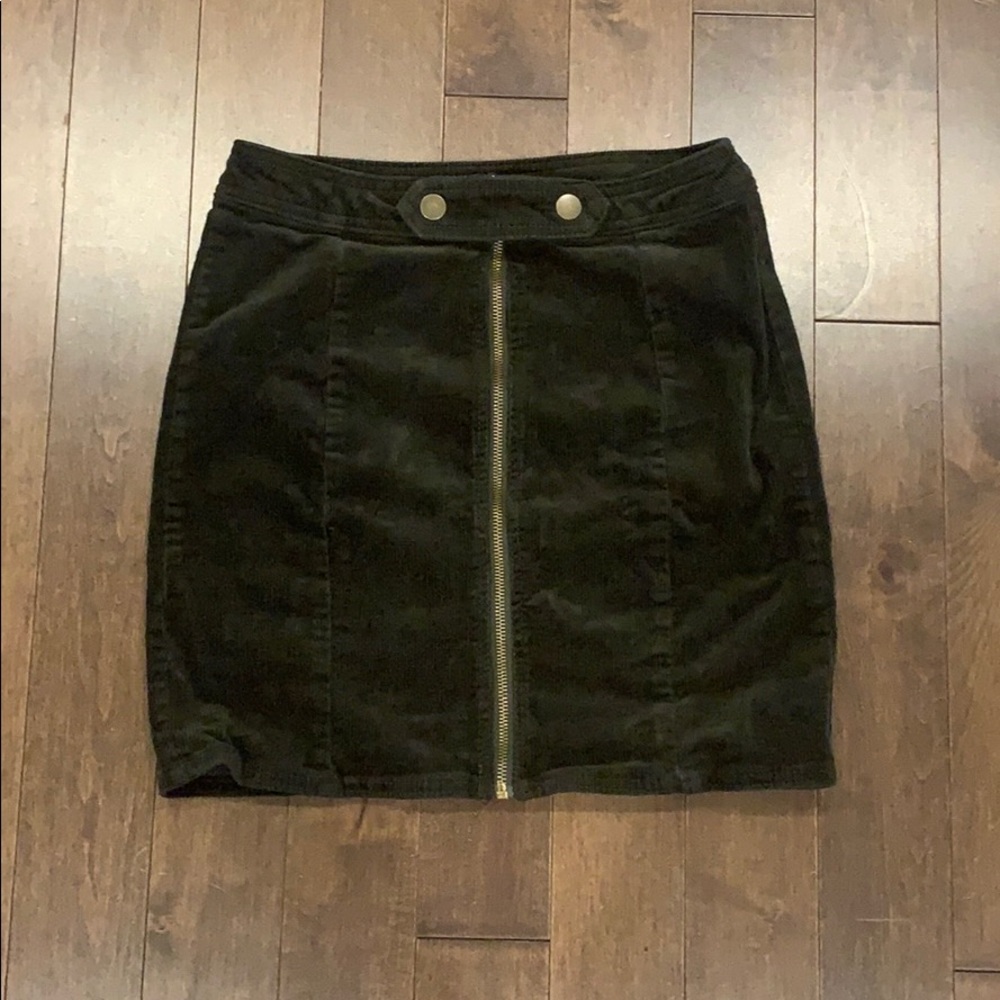army green corduroy mini skirt
